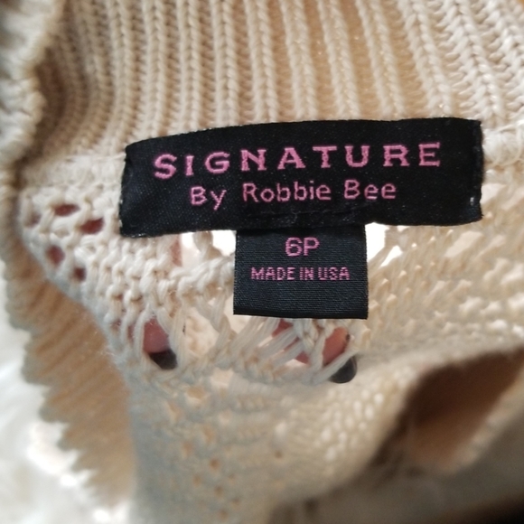 Crop cardigan knit crochet beige oatmeal sweater - Picture 2 of 3